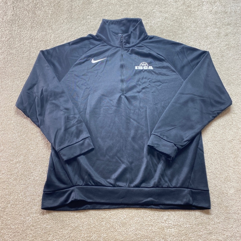 Nike Dri-FIT Sweater Mens Large Black Quarter Zip Pullover IBCA Basketball